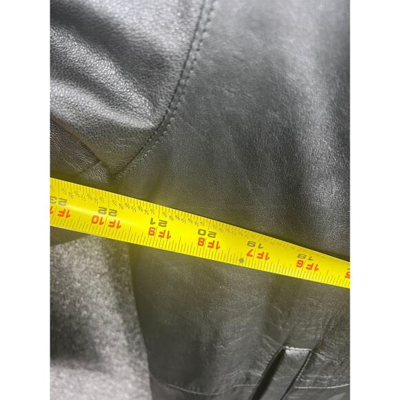 VTG Maquette Leather Long Blazer Coat Jacket Womens 4 Miss Jacksons 90s - Picture 12 of 12